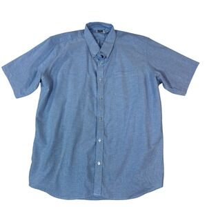 RIFLE KAYNEE Mens XL Blue Short Sleeve Button Down Shirt NexPander Oxford